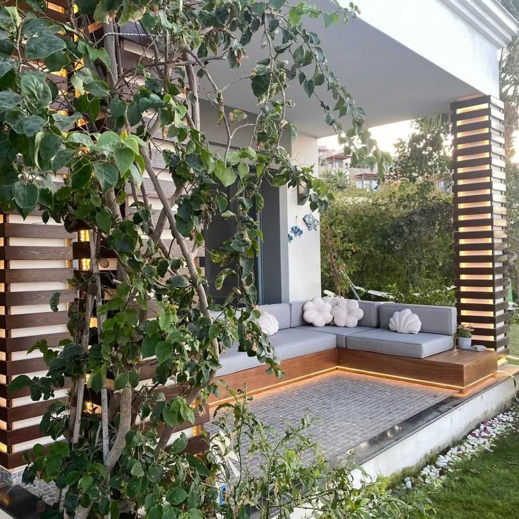 Balkon Ahşap Köşe Takımı Bodrum